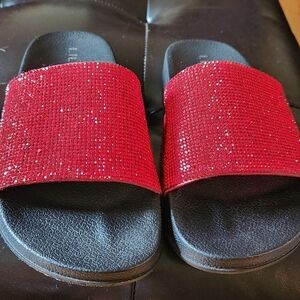 Red Rhinestone Slides